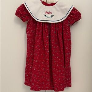 Vintage 90s Size 3 Pique of New Orleans  Red “Taylor” monogrammed dress